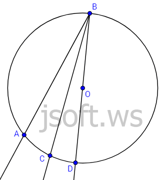 Daxili bucağın tərəfləri dimetrə nəzərən tamamilə eyni yarımçevrədə yerləşir