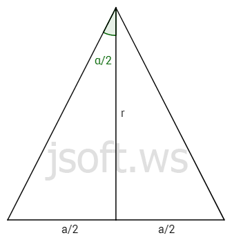 Hündürlüyü radiusa bərabər olan üçbucaqlar