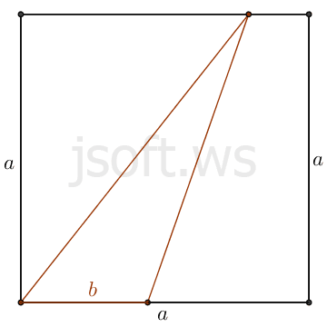 Kvadrat daxilinə çəkilmiş üçbucaq